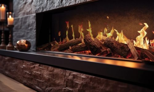 Modern panoramic fireplace